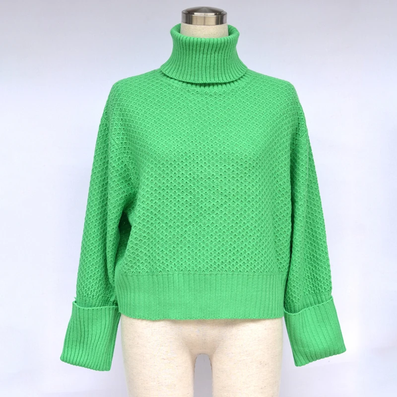 Осенне-зимние пуловеры 2019 вязаные женские свитера с высоким воротом