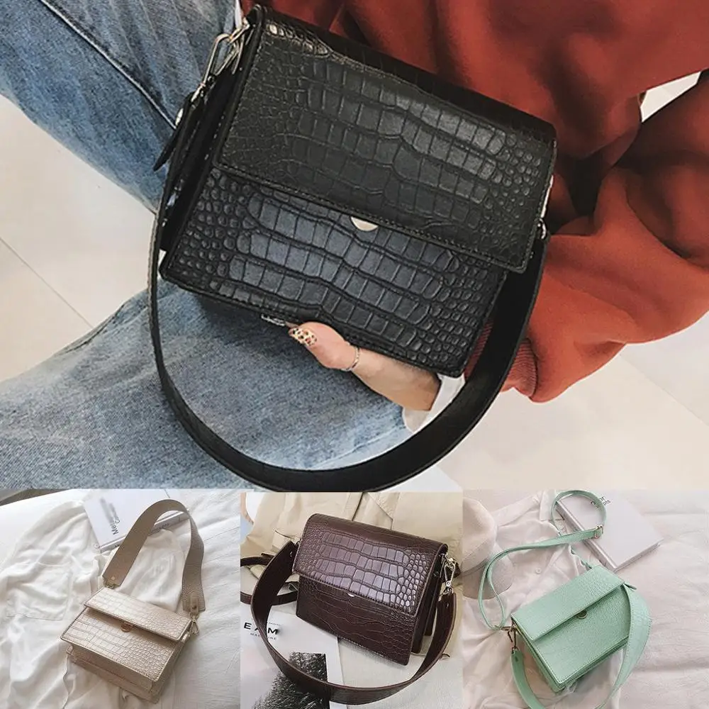 Винтажные сумки из крокодиловой кожи для женщин модные кожаные мессенджеры