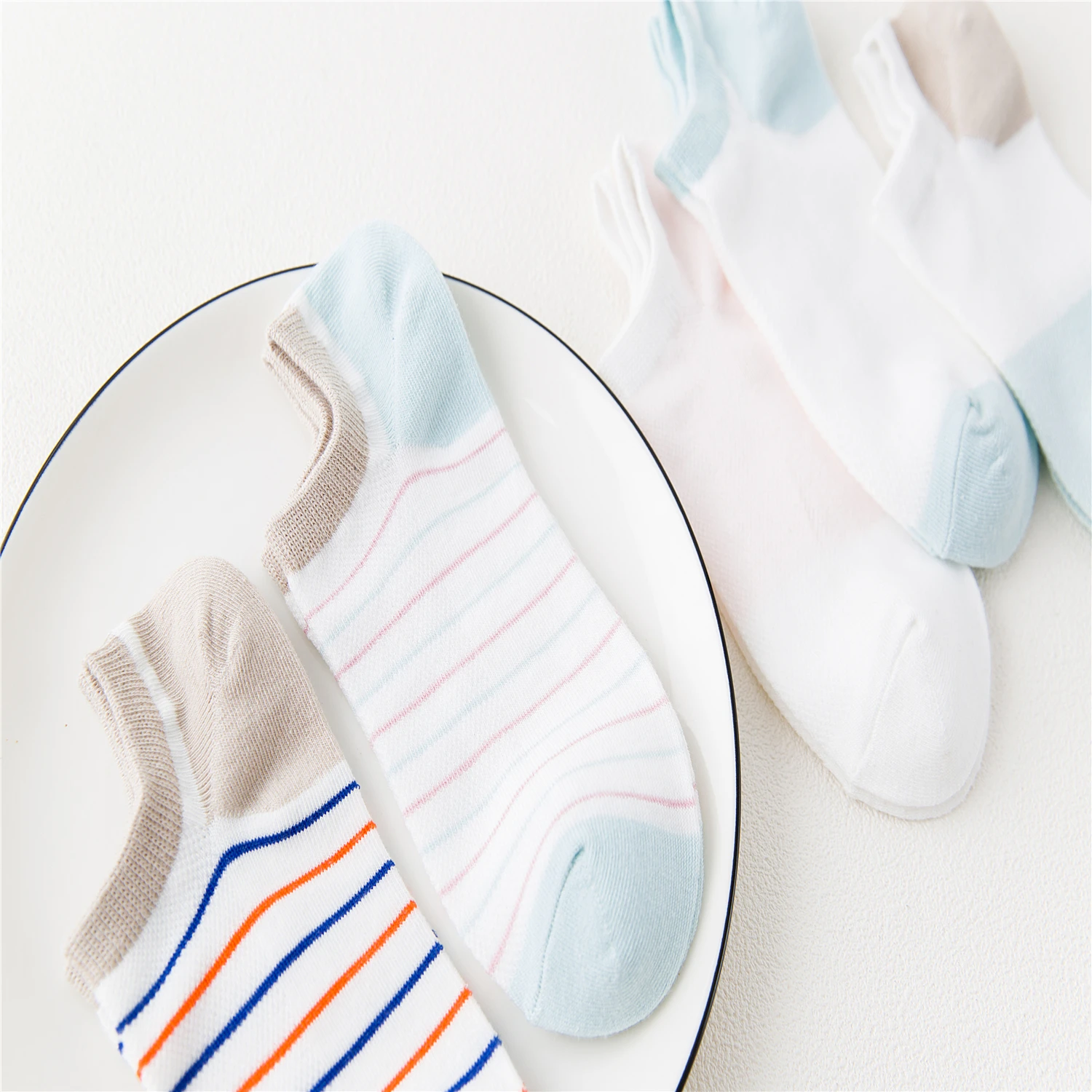 

Новые женские носки в полоску четыре сезона дышащие сетчатые отмачиваемые 905