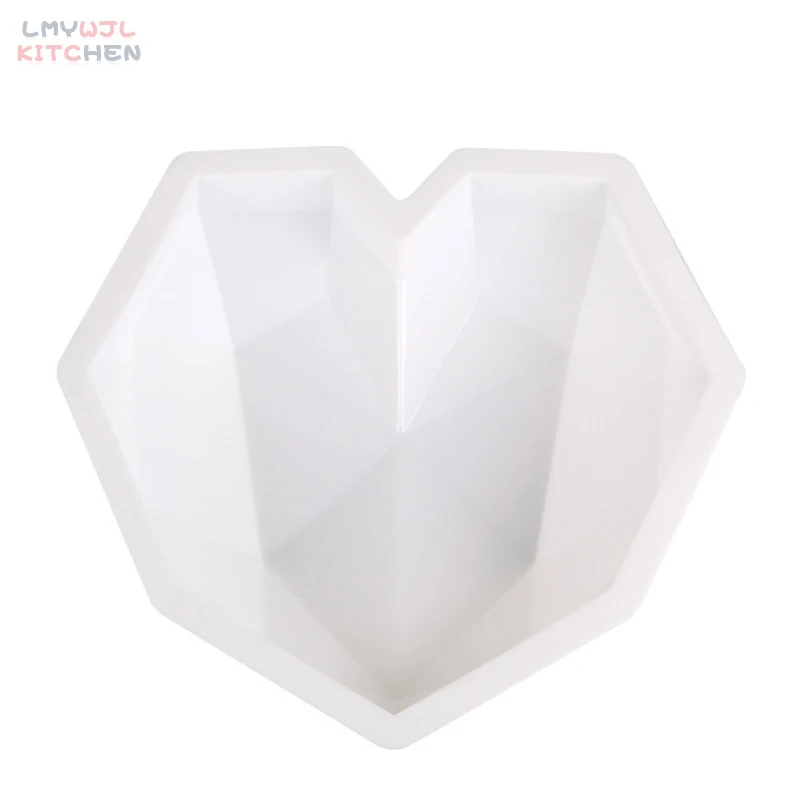 

1Pc/3D Diamond Heart Shaped Silicone Cake Mold DIY Baking Sponge Chiffon Mousse Dessert Cake Mold Food Grade