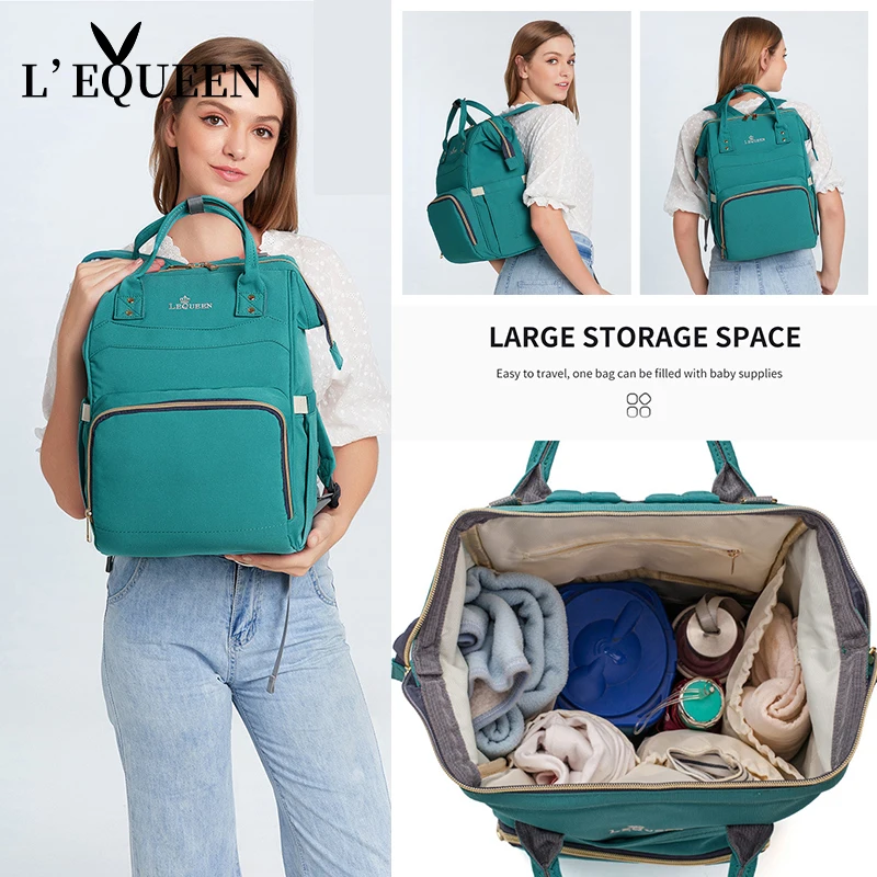 

LEQUEEN Diaper Maternity Nappy Baby Care Bag For Mummy Moms Stroller Pram Bag Waterproof Travel Nursing Mommy Changing Bag