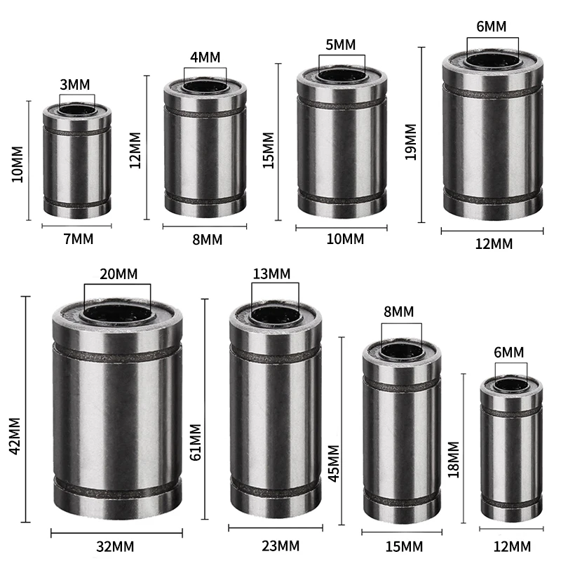 10 шт./лот линейные подшипники LM3UU LM4UU LM5UU LM6UU LM20UU LM6LUU LM13LUU для стержней Линейные