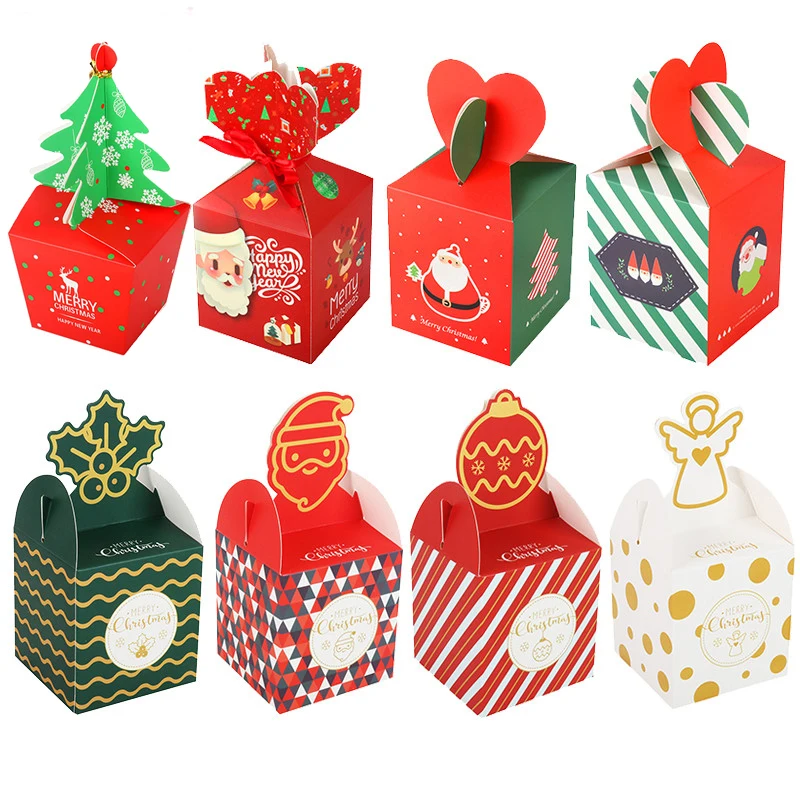Merry Christmas Bags Candy Box Kraft paper gift Xmas Tree Plastic Packing Bag New Year 2021 Kids Favors Noel Decor | Дом и сад