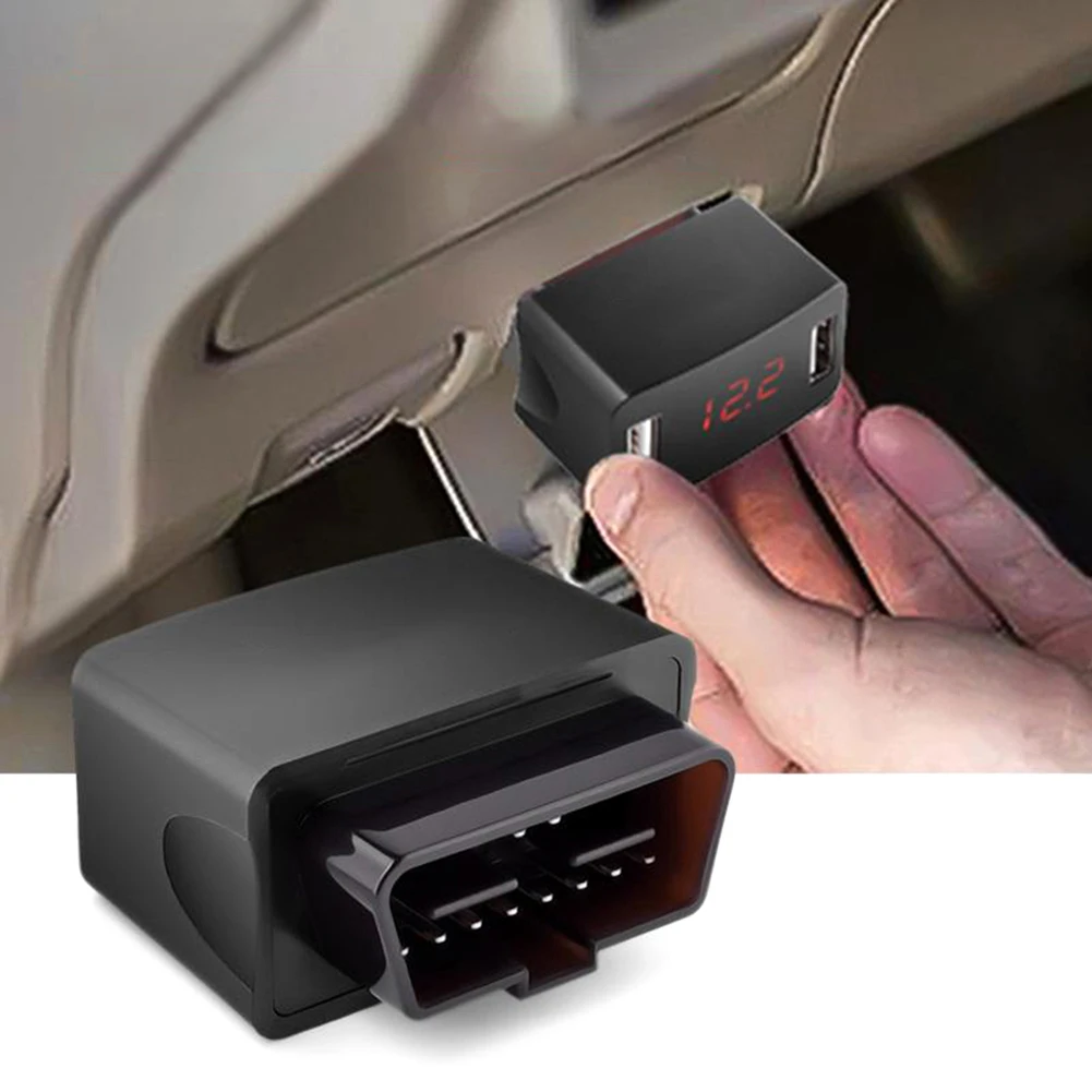 Автомобильный Зарядное устройство с двумя портами USB гнездо Напряжение Дисплей