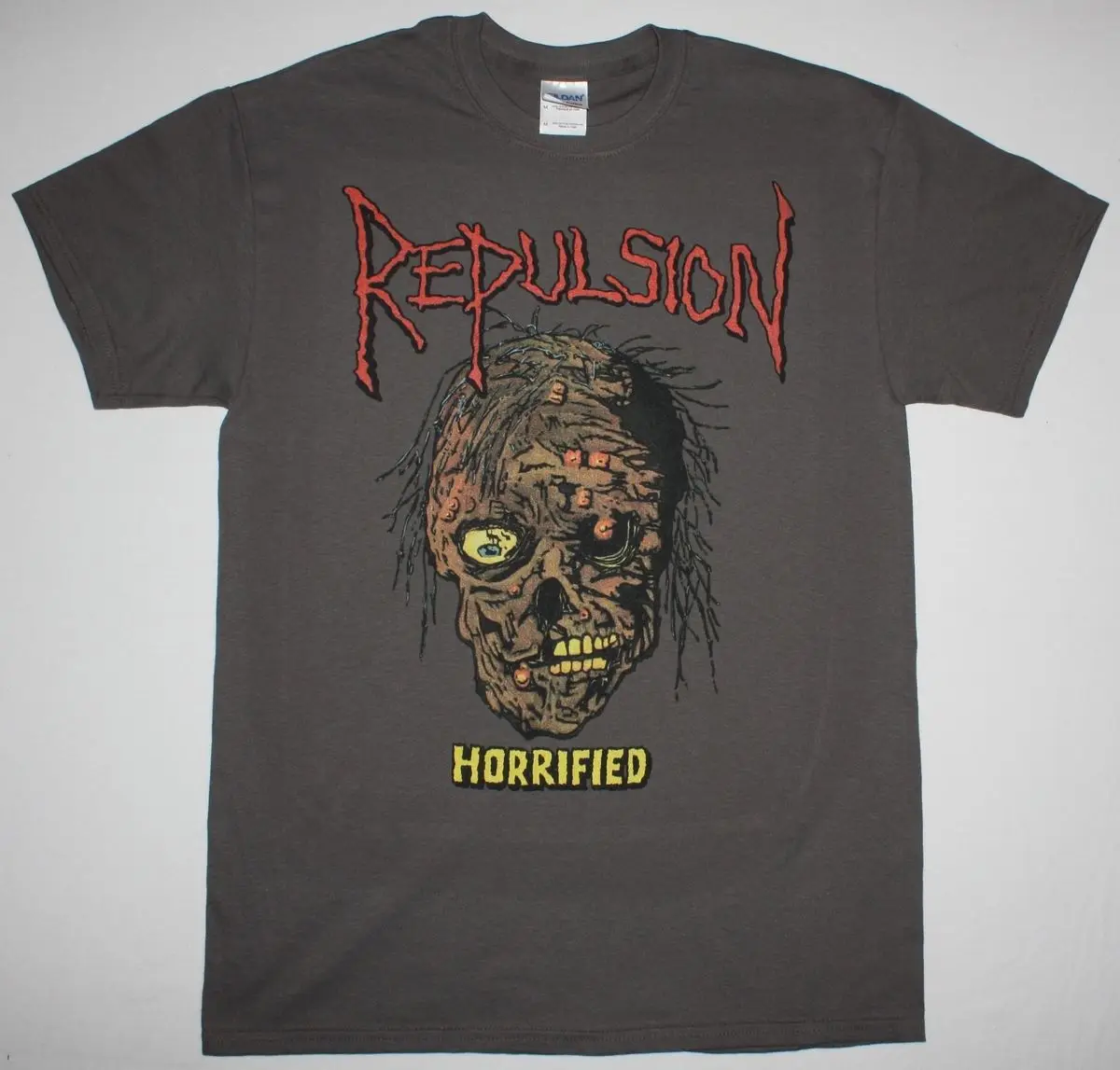 Новая Серая Футболка с принтом отвращение ужаснувшей смерти металл GRINDCORE тушка