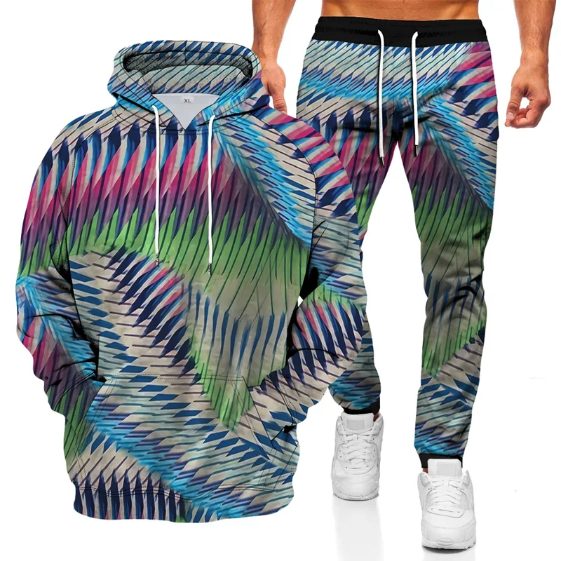 

2021 Fashion 3DPrint Hoodies Suits Men's Sweatshirt Jogger Abstract Oil Painting Pattern Harajuku Set Casual Unisex Clothes Pant
