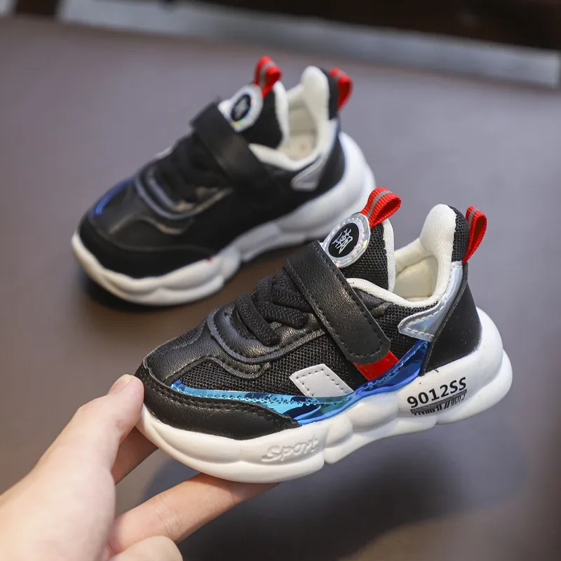 black Casual Shoes For Kid's New Children's Sports Shoes Boys Girls Casual Breathable Mesh Baby Toddler Shoes - Цвет: black