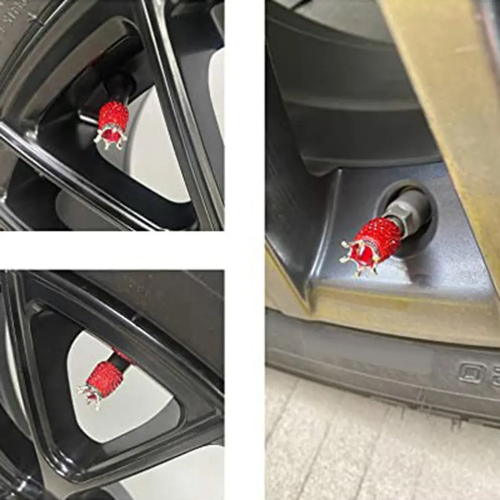 

Creative Crown Diamond-studded Valve Cap Universal Valve Core Cap Full Of Diamonds Automotive Tire Valve Cap