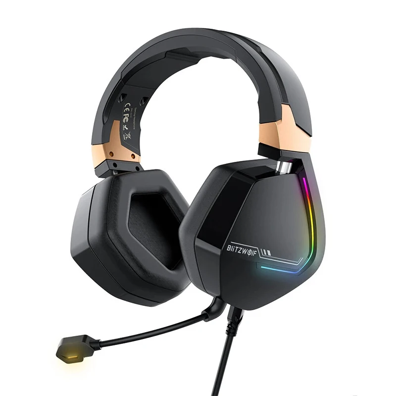 BlitzWolf BW-GH2 Gaming Headphones USB Wired 7.1 Channel 53mm Driver RGB Gamer Headset with Mic for Computer PS3/4 Head Set | Электроника