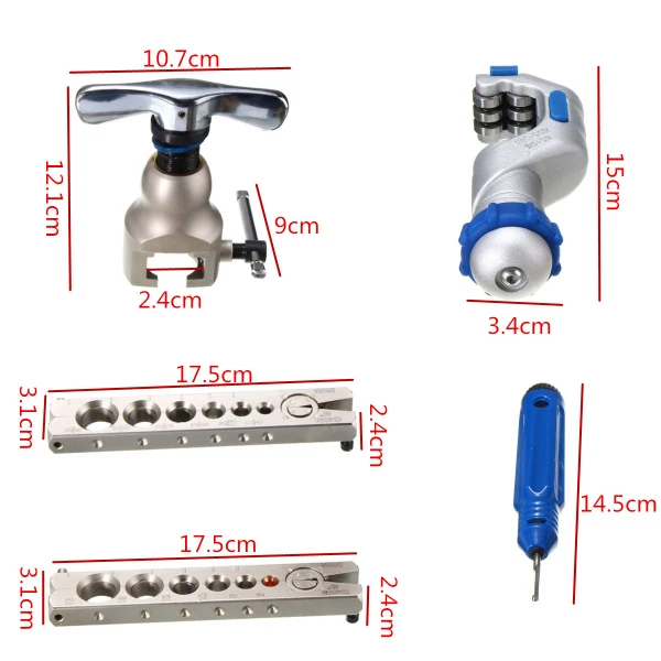 

Doersupp Alloy Steel Pipe Expander Refrigeration Eccentric Cone Ratchet Flaring Flare Tool Kit Woodworking Metal Extension Tools