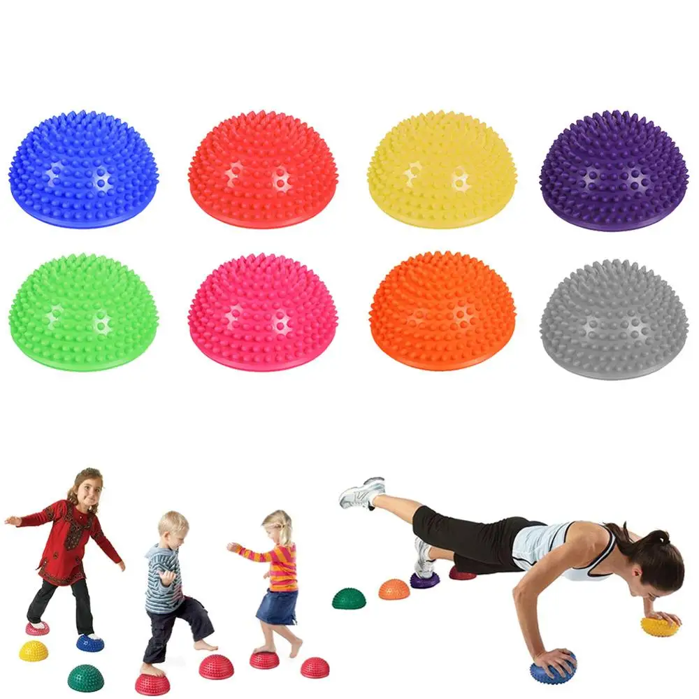 Ёжик сенсорные надувные полусферические шарики для йоги массажный инструктор по