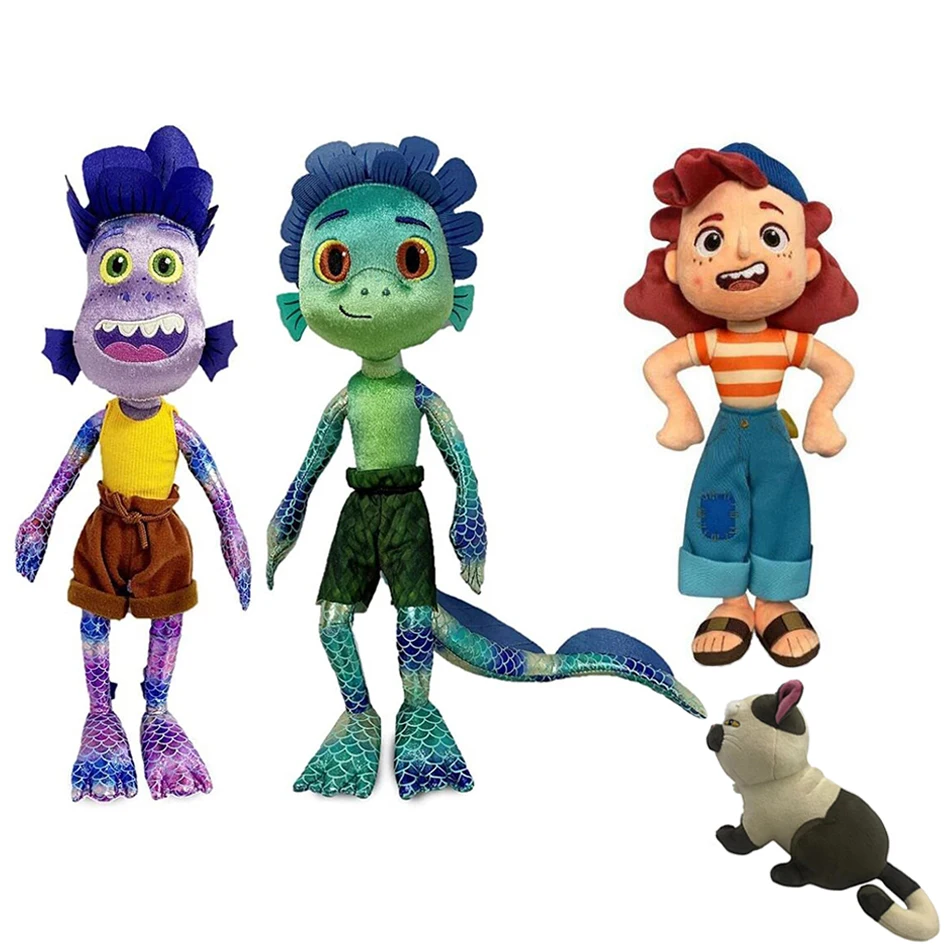 Disney Sea Monster Plush Toys Pixar Movie Luca Alberto Cute Cartoon Cat Green Girl Stuffed Doll Children's Birthday Gift 17-43cm