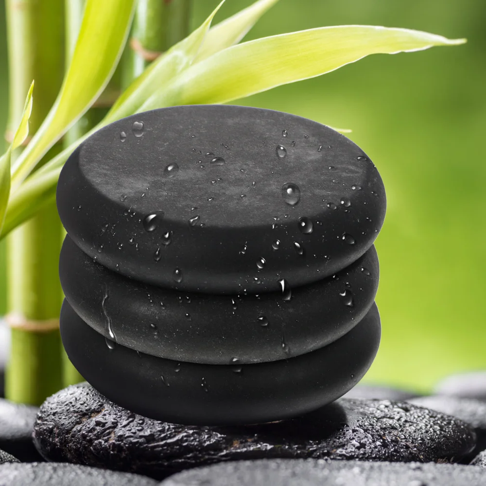 

6pcs Volcanic Hot Stones Energy Stones Essential Oil SPA Stones(Black)