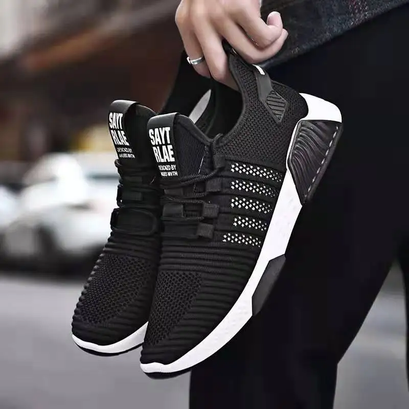 Promotion Men Shoes Casual Fashion Sneakers Stretch Fabric Breathable Hard-Wearing Lace-Up Walking Tenis Feminino Zapatos | Обувь