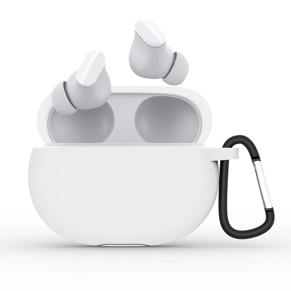 

Protector Cover for Beats Studio Buds Solid Color Wireless Earbuds Case w/ Hook Silicone Anti-Fall Shockproof Protective Shell