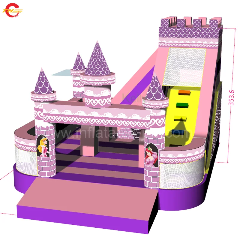 6*4 5 м надувная горка батут замок для детей прочный надувной батуты продажи |
