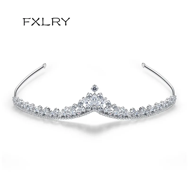 

FXLRY Top Quality AAA Cubic Zirconia Decorated Wedding Bride Bridesmaid Hairband Tiara For Women Jewellery