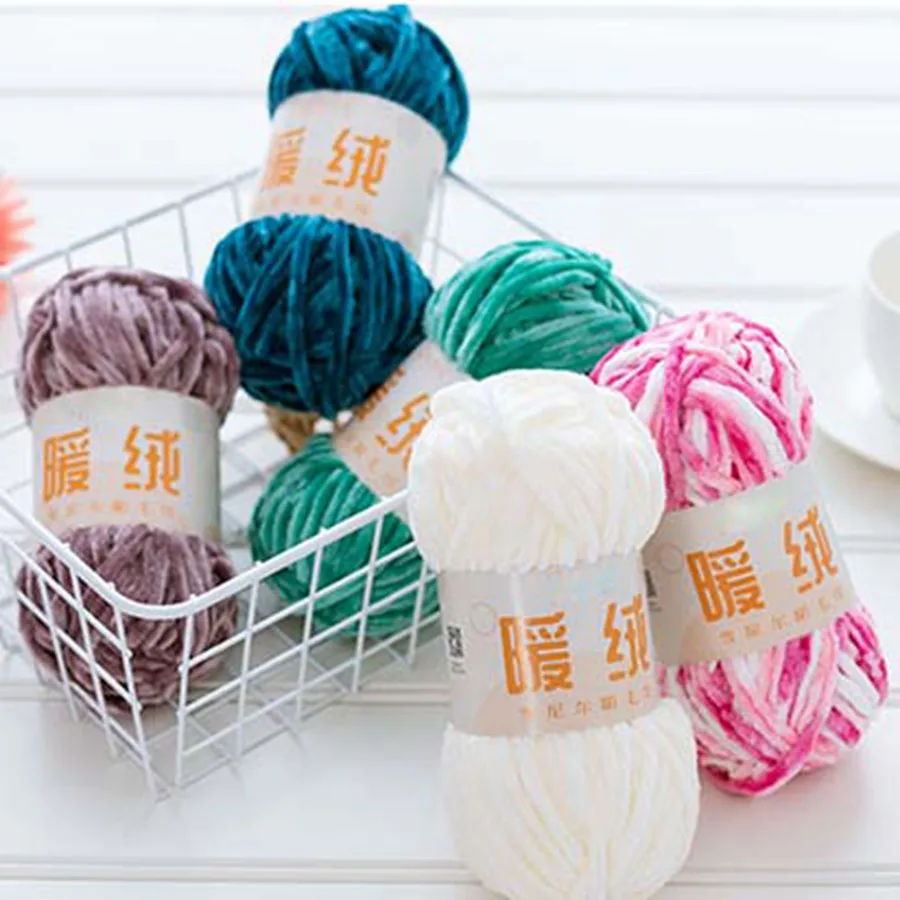 100 г/мяч Толстая синель пряжа ручное вязание золотой бархат Пряжа мягкая