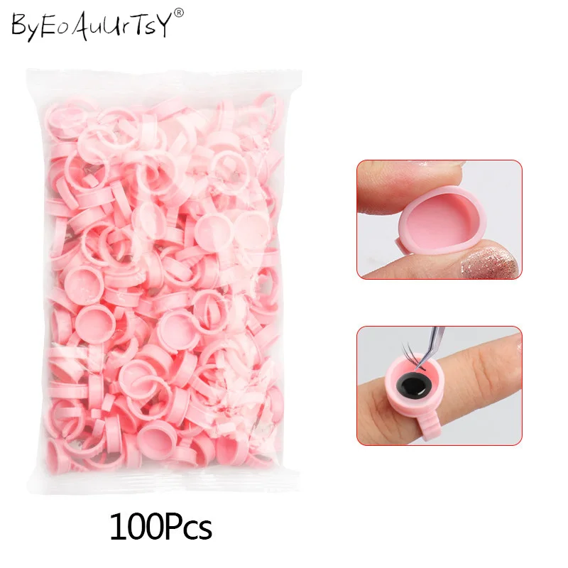 100pcs одноразовая шапка с кольцами мануального татуажа бровей чернил для чашка