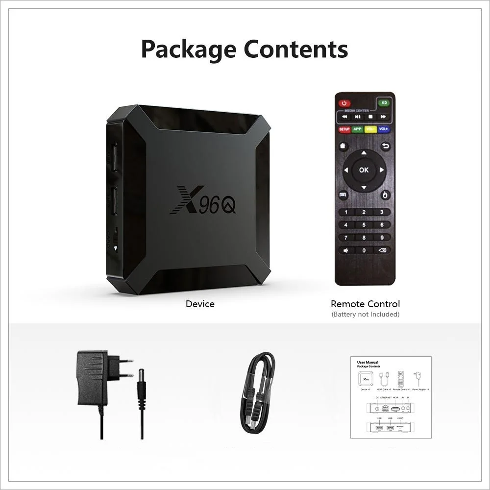 Больше 1m plus x96q 1 + 8g в Испании со склада allwinner h313 android 10 2 4g wifi 100m lan порт|ТВ-приставки и
