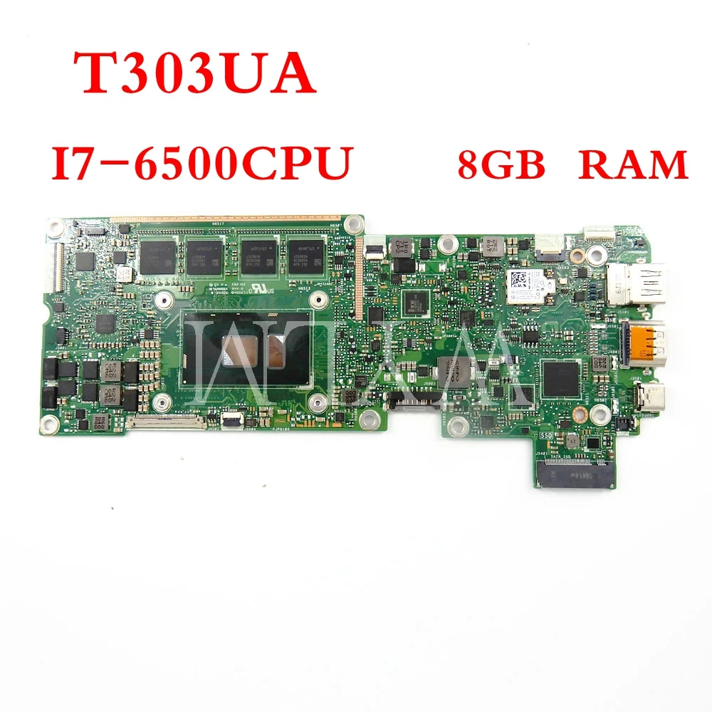 

T303UA motherboard REV1.2 For ASUS T303U T303UA T303 I7-6500CPU 8GB RAM Laptop mainboard Tested Working free shipping