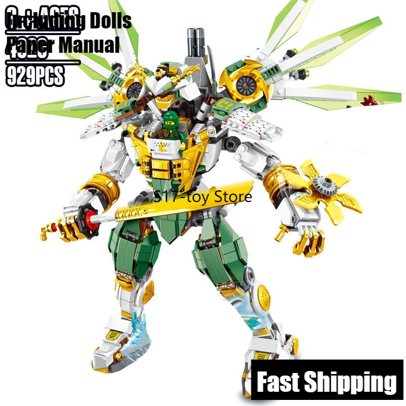 929pcs New Ninja Lloyd Titan Mech Building Blocks with Figures Compatible 70676 DIY Educational Toys for Children | Игрушки и хобби