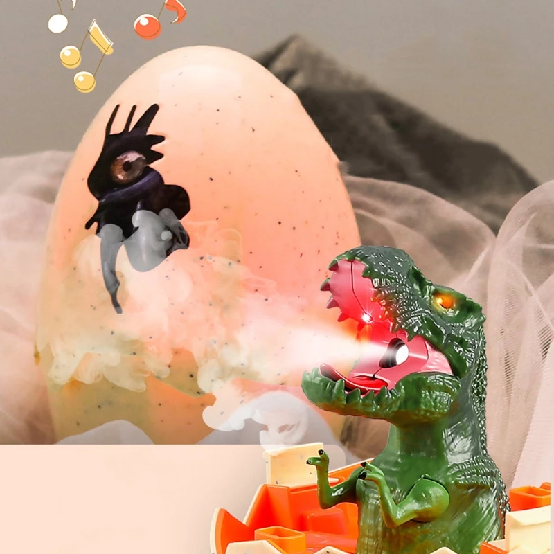 

B2RE Anti-Collision Baby Musical Animal Touch Sensor Toy Hatching Egg Dinosaur Toy Realistic Toy with Soft Music Light 7inch
