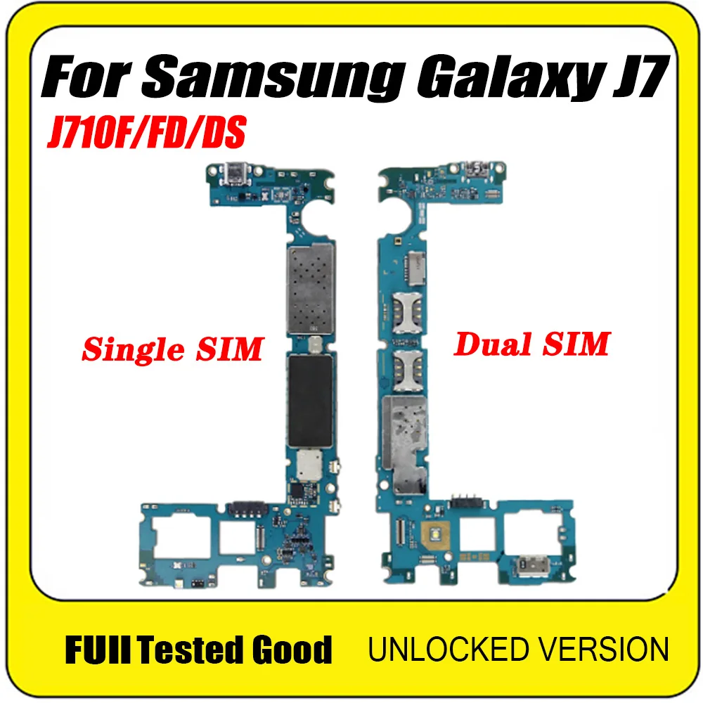 Материнская плата для Samsung Galaxy J7 2016 J710 J710F одна/две SIM карты J710FD/DS работает хорошо с