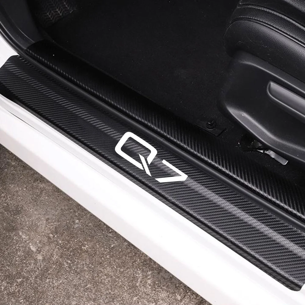 Наклейка на порог двери автомобиля для Audi Q7 украшение из углеродного волокна