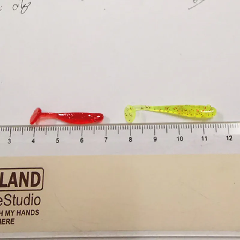 Мягкая червяк приманка для рыбалки с Т-образным хвостом 3 см 5 ПВХ микро-наживка 20