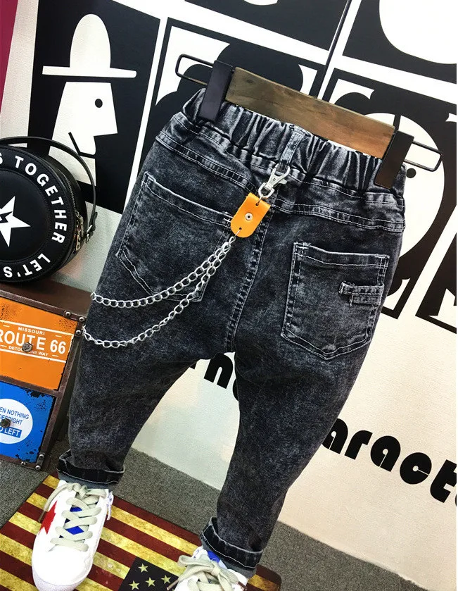 Модные джинсы для мальчиков на весну и осень 2-7 лет детские джинсовые брюки