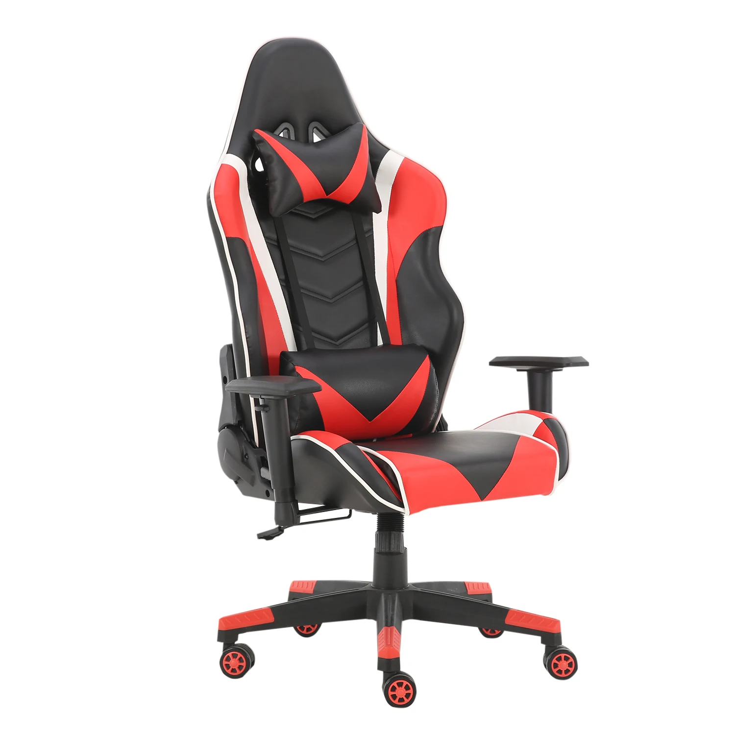 

Computer Desk Chair Gaming Chairs Office Swivel Chairs with headrest and Lumbar Pillow Red US Warehouse