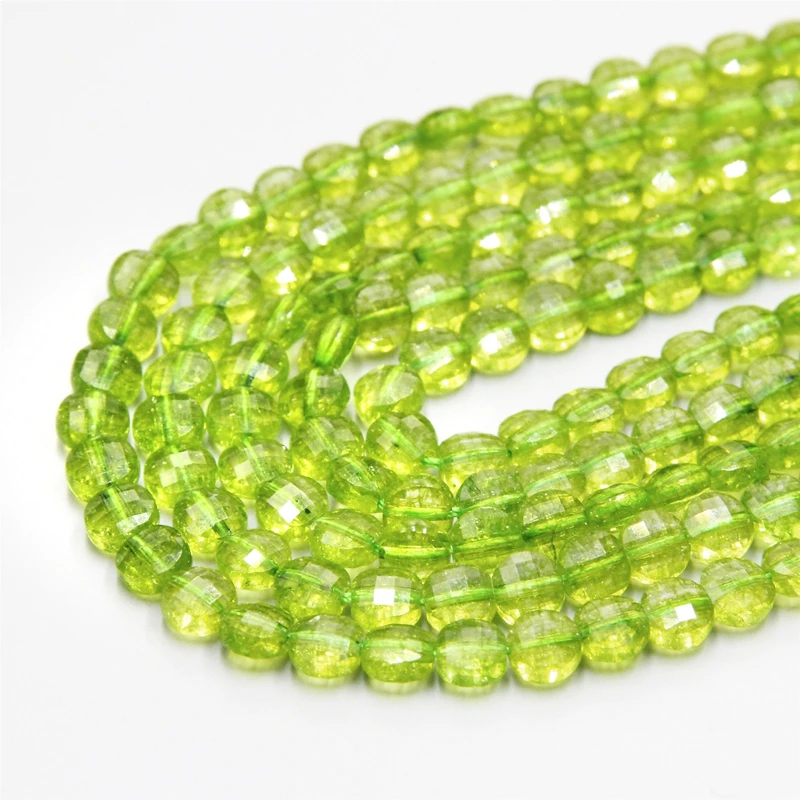 Натуральные круглые бусины из синего кварца плоские граненые для