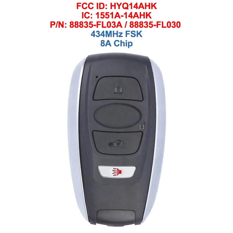 

Keyecu 88835-AL04A 88835-FL03A 88835-FL030 Умный дистанционный брелок с 4 кнопками для Subaru Crosstrek Forester Impreza Legacy Outback