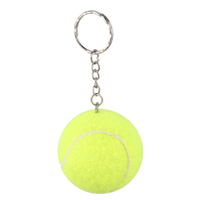 

Yellow 4 cm diameter elastic foam tennis ball key ring keyring pendant