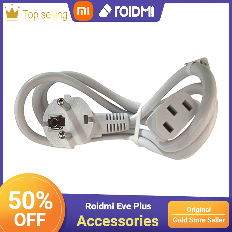 

Оригинальная европейская вилка XiaoMi Mijia Roidmi Eve Plus, белый, серый, шнур питания для зарядки, подходит для Roidmi Eve и Eve Plu