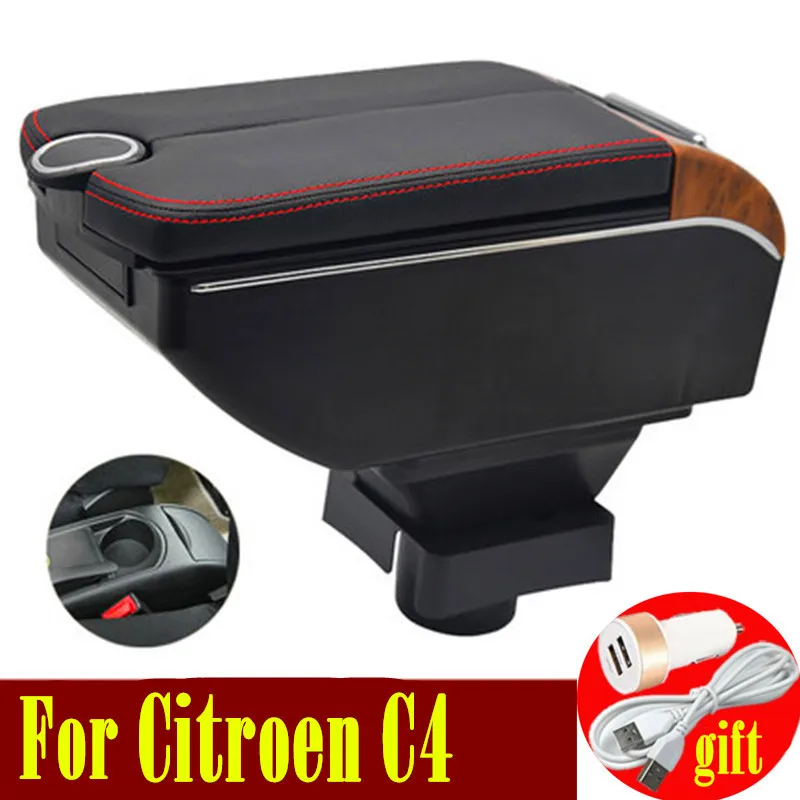 Для Citroen C4 хэтчбек подлокотник коробка 2004 2010 двойные двери открыть 7USB центр