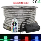 Laimaik RGB светодиодная лента 5050 Водонепроницаемый IP67 AC 220 В светодиодный ленты rgb 60ledsM 5050SMD с беспроводной контроллер Plug светодиодное освещение