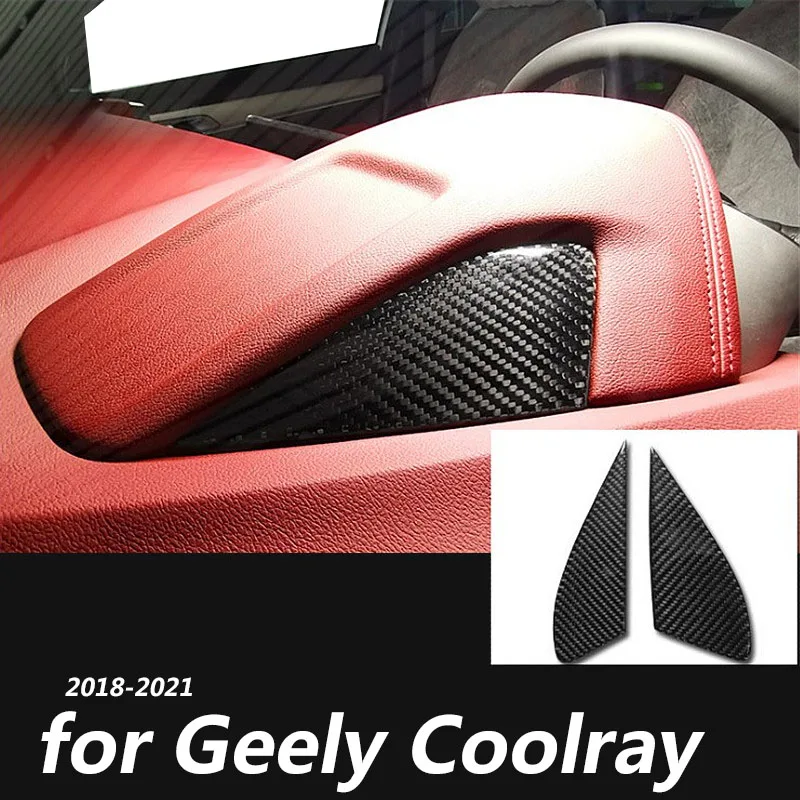 Para Geely Coolray 2018-2021 Proton X50 BINYUE, un par de accesorios de decoración interior de fibra de carbono para salpicadero de coche, 2018-2021