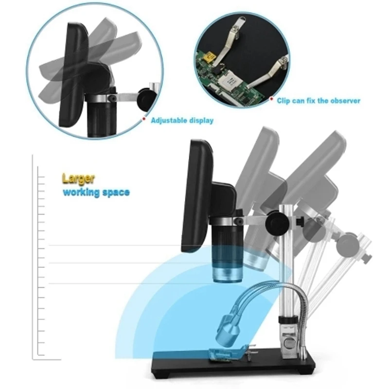 AD206 7 дюймов LCD Sn 2.0MP 200X цифровой микроскоп промышленный осмотр электронный
