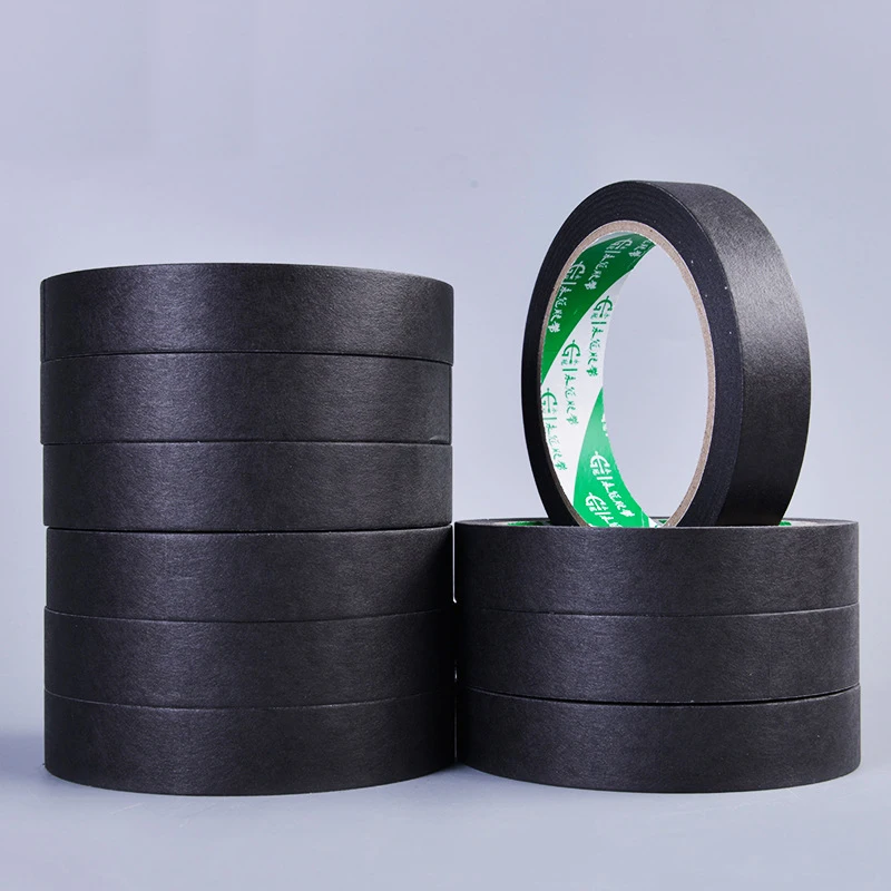 25 м черная Маскировочная лента многофункциональная скотч из крепированной