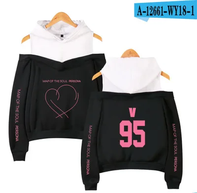 

Kpop Hoodie Sweatshirt IDOL You Can't Stop Me Love Myself Women's Bangtan Boys Hoody Girls Off-shoulder Hoodies