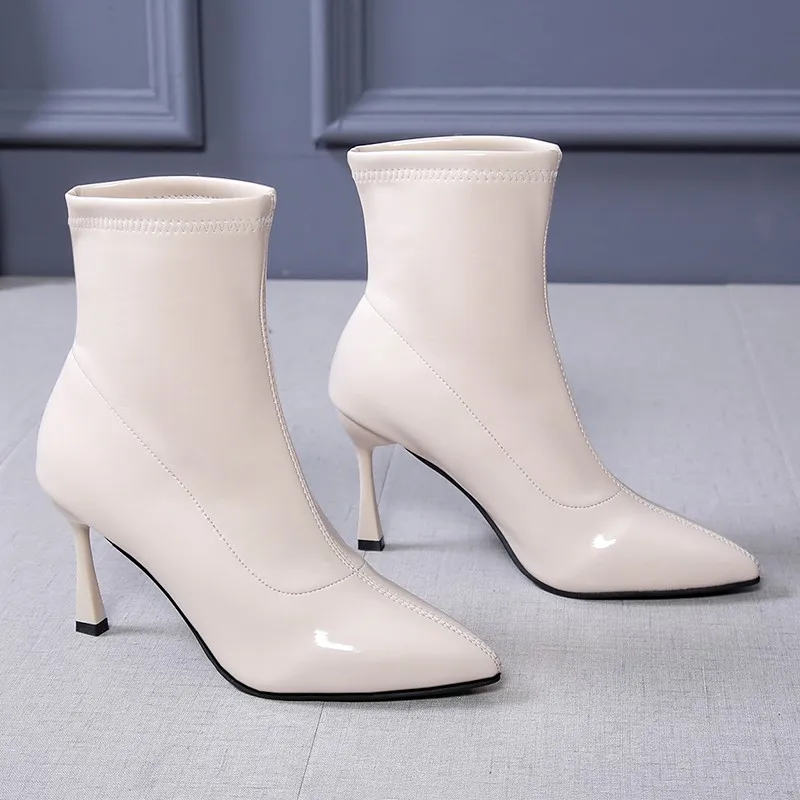 Women Boots Corduroy Butterfly-knot Boots Sexy High Heels Party Shoes Winter plus velvet Keep Warm Female Boots zapatos de mujer