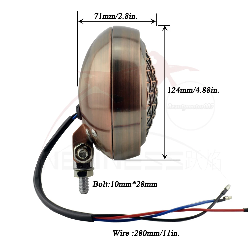 Мотоциклетная сетчатая фара 4 5 дюйма налобный фонарь на гриль лампа H4