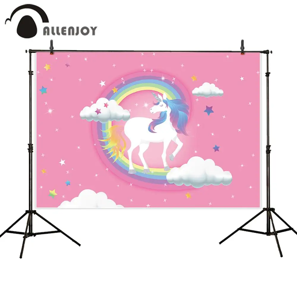 Allenjoy фон с единорогом фотография Цвет Градиент Радуга облака Звезда Дети Девочка