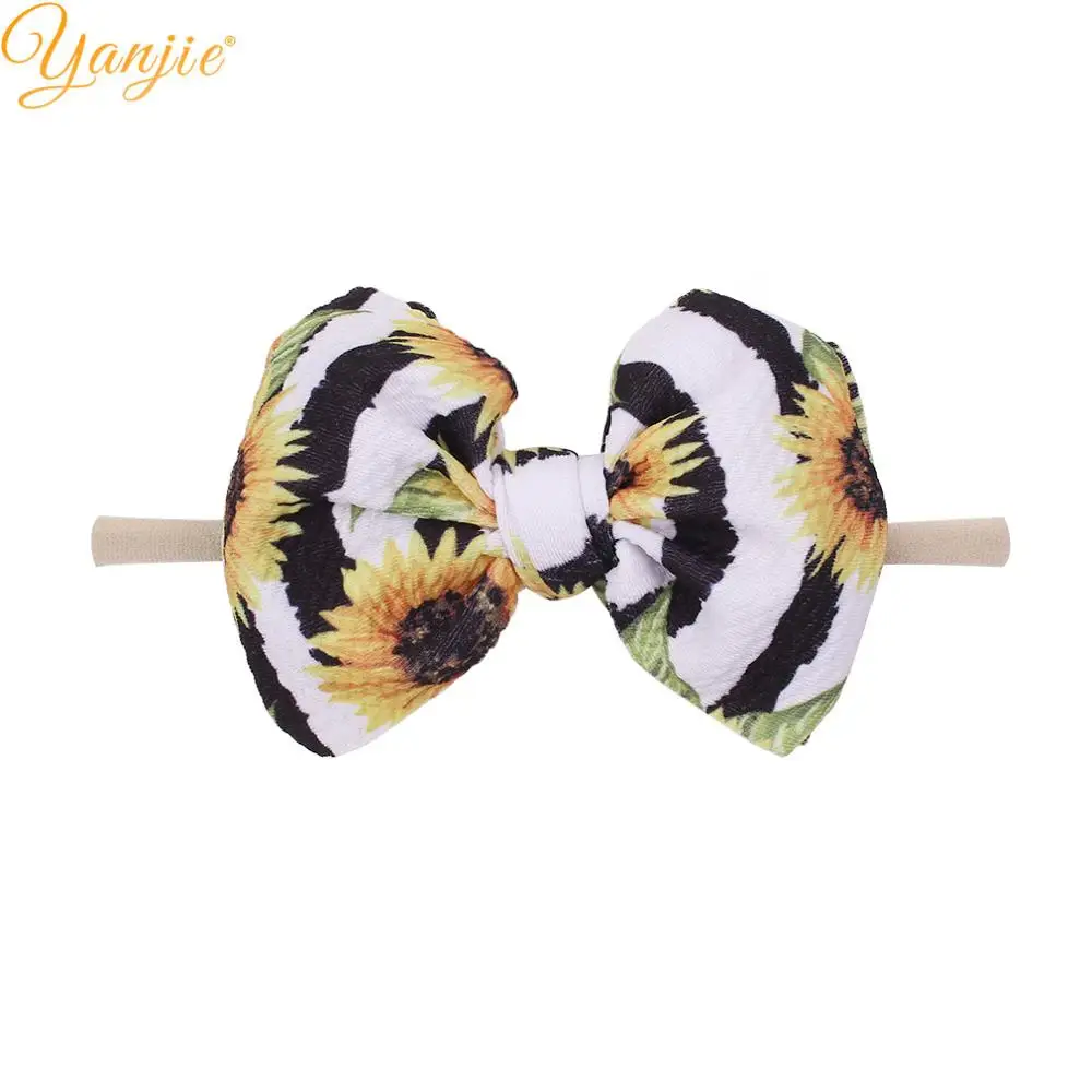 Цветочные нейлоновые повязки на голову 2020 Новинка Рождество 4 5 ''банты для