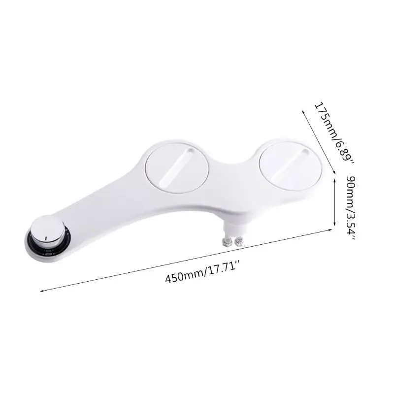 

Frontal Rear Feminine Wash Dual Nozzle Bidet Sprayer Toilet Seat Attachment