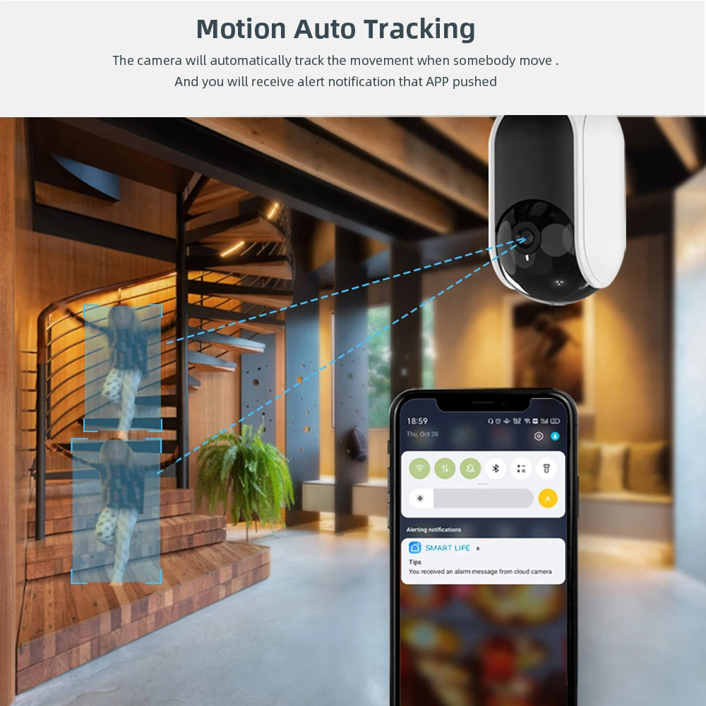Tuya Wireless WIFI Home Security Alarm System With Door Senosr Doorbell Privacy Mode Camera PTZ DPK6 Alexa Google Smart Life APP enlarge