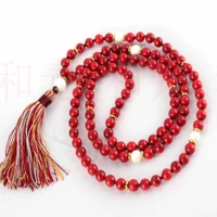 8mm 108 knot natural red turquoise white tridacna necklace gift spirituality beaded thanksgiving day easter energy seven chakras