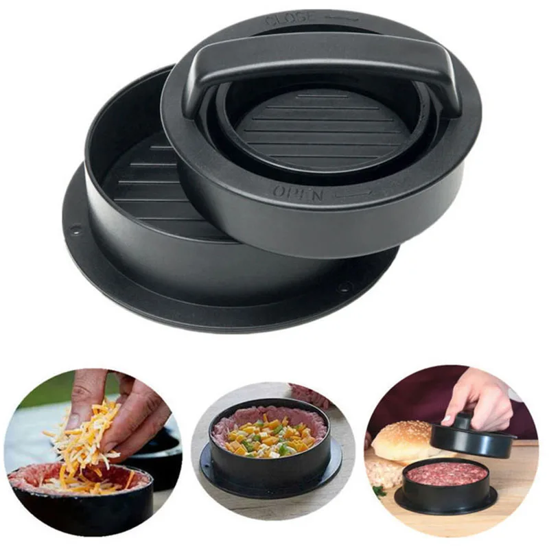 

ABS Hamburger Maker Hamburger Press Round Shape Non-Stick Chef Cutlets Hamburger Meat Beef Grill Burger Press Patty Maker Mold